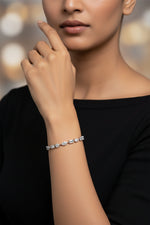 Prism Link Silver Moissanite Bracelet