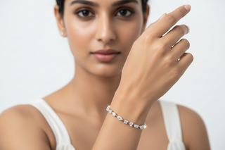 Prism Link Silver Moissanite Bracelet