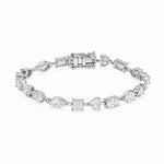 Prism Link Silver Moissanite Bracelet