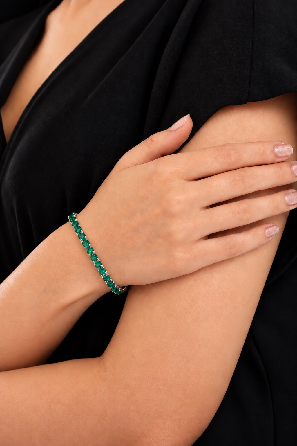 Green Sorbet Line Emerald Bracelet