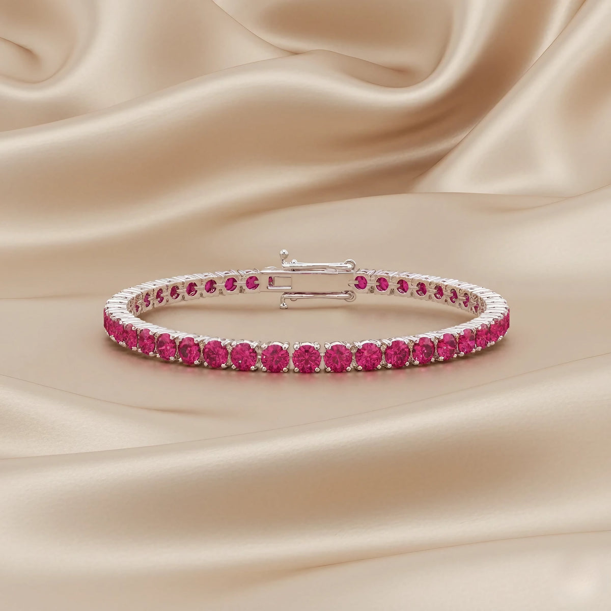 Red Sorbet Line Ruby Bracelet