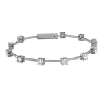 Bamboo Silver Moissanite Bracelet