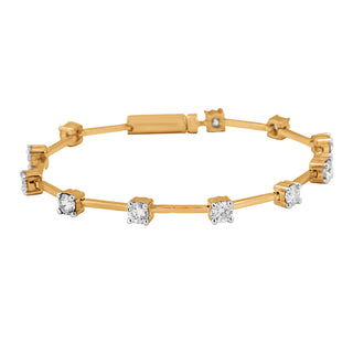 Bamboo Silver Moissanite Bracelet | Sterling Silver Jewelry