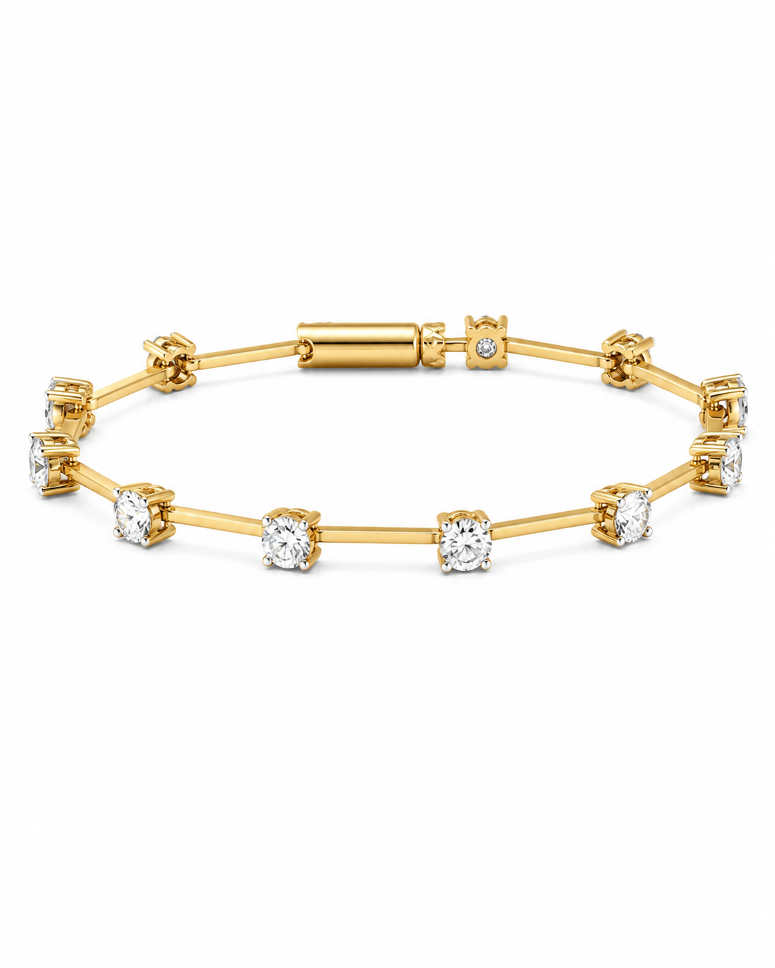Bamboo Silver Moissanite Bracelet