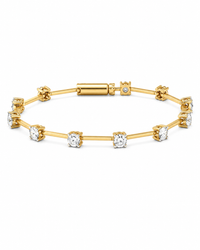 Bamboo Silver Moissanite Bracelet