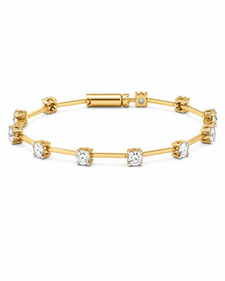 Bamboo Silver Moissanite Bracelet