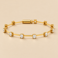 Bamboo Silver Moissanite Bracelet