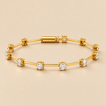 Bamboo Silver Moissanite Bracelet