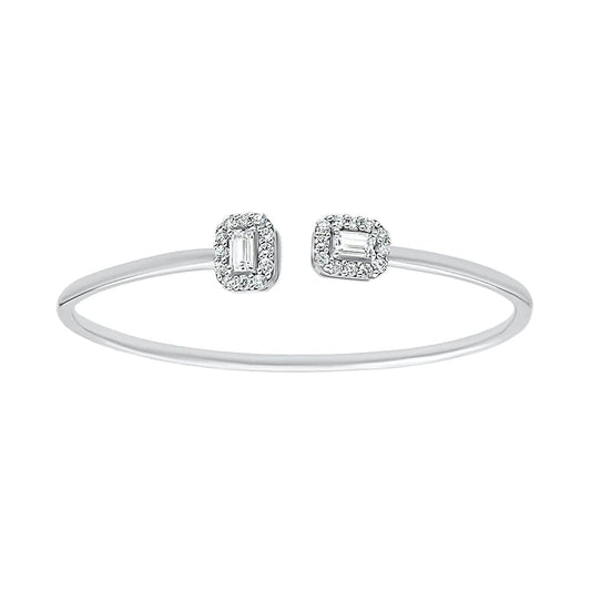 Flexi Emerald and Round Shape Silver Bangles for women - Adila Jewels