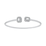 Flexi Emerald and Round Shape Silver Bangles for women - Adila Jewels