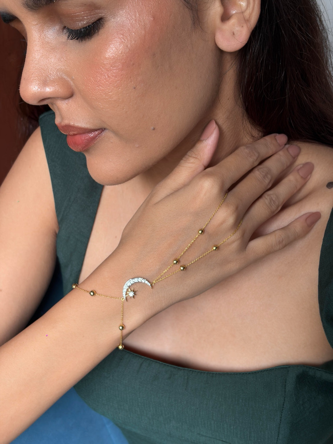 Chandrika Hand Chain Bracelet