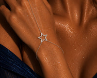 Aabha Hand Chain Bracelet | Sterling Silver Chain