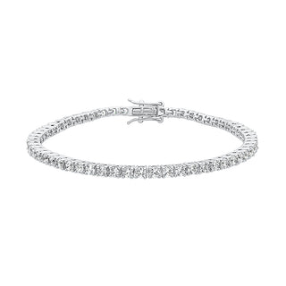 Classic Moissanite Stone 1/10ct Tennis Bracelet in Silver - Adila