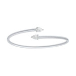 Two Stone Pear Radiance Silver Bangles for Women- Adila Jewels