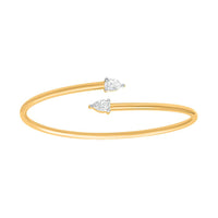 Two Stone Pear Radiance Silver Bangles for Women- Adila Jewels