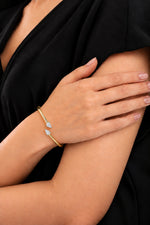 Two Stone Pear Radiance Moissanite Bangle