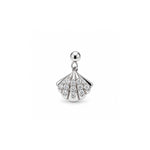 Sea Shell Slider Charm Silver Moissanite