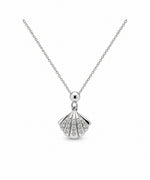 Sea Shell Slider Charm Silver Moissanite