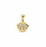 Sea Shell Slider Charm Silver Moissanite