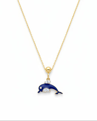 Dolphin Slider Charm Silver Moissanite