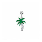 Palmtree Slider Charm Silver Moissanite