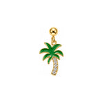 Palmtree Slider Charm Silver Moissanite