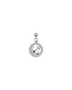 Circle Anchor Slider Charm Silver Moissanite