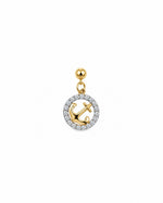Circle Anchor Slider Charm Silver Moissanite