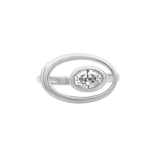 Elliptic Oval Shape Moissanite Ring