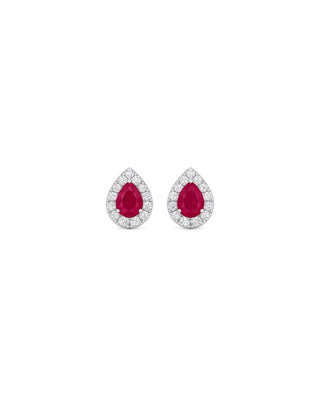 Scarlet Pop Halo Stud Earrings