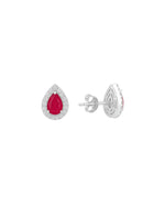 Scarlet Pop Halo Stud Earrings