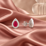 Scarlet Pop Halo Stud Earrings