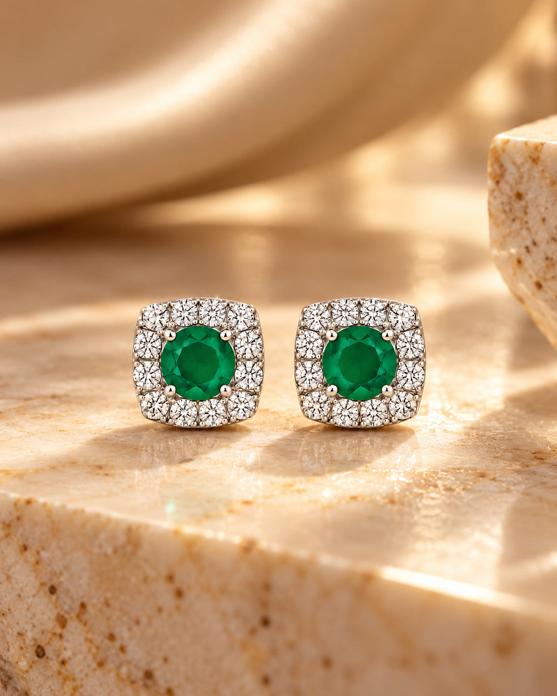 Pine Pop Halo Stud Earrings