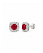 Red Velvet Pop Halo Stud Earrings