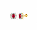 Red Velvet Pop Halo Stud Earrings