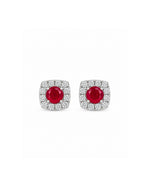 Red Velvet Pop Halo Stud Earrings
