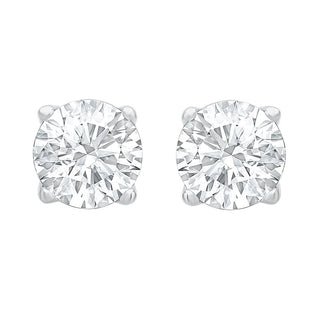 The Celestial Round Cut 0.60cts Diamond Stud Earrings in 925 Sterling Silver - Adila