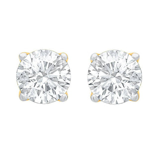 The Celestial Round Cut 3.00ct Diamond Stud Earrings in 925 Sterling Silver - Adila