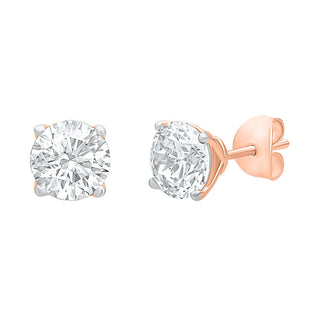 The Celestial Round Cut 2.00ct Diamond Stud Earrings in Gold - Adila