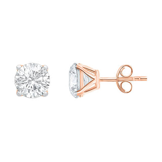 The Celestial Round Cut 3.00ct Diamond Stud Earrings in Gold - Adila