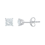 Maya Princess Cut Moissanite Stud Earrings
