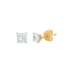 Maya Princess Cut Moissanite Stud Earrings