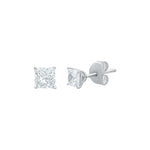 Maya Princess Cut Moissanite Stud Earrings