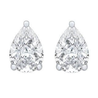 The Pear Shape 1.50ct Stud Moissantite Earrings in 925 Sterling Silver - Adila