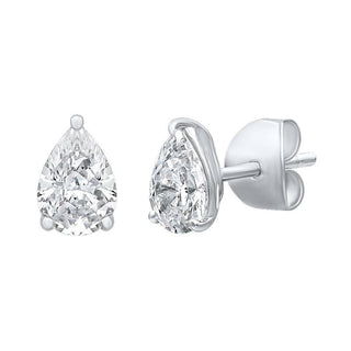 The Pear Shape 1.50ct Stud Moissantite Earrings in 925 Sterling Silver - Adila