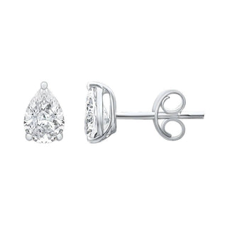 The Pear Shape 1.50ct Stud Moissantite Earrings in 925 Sterling Silver - Adila