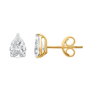 The Pear Shape Diamond1.50ct Stud Earrings in 925 Sterling Silver - Adila