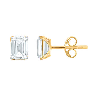 The Emerald Shape 2.00ct Diamond Stud Earrings in Gold - Adila