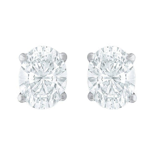 The Oval Shape 2.50ct Stud Moissantite Earrings in 925 Sterling Silver - Adila