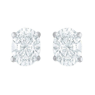 The Oval Shape 2.50ct Stud Moissantite Earrings in 925 Sterling Silver - Adila